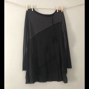 Creative Artsy Fringe Feather Shirt Size 44